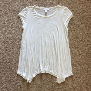 Tilly's White Asymmetrical Tee